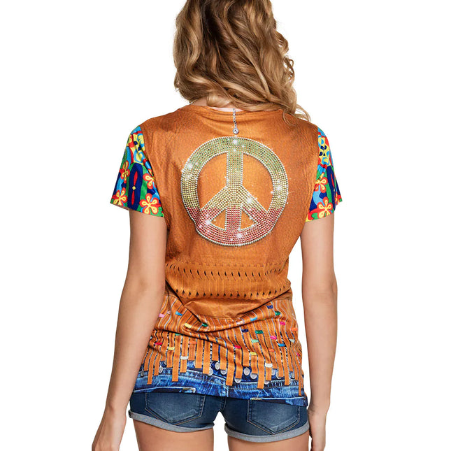 Hippie Fotorealistisches Shirt Damen