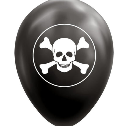 Schwarze Piratenballons 30,5cm 8Stk.