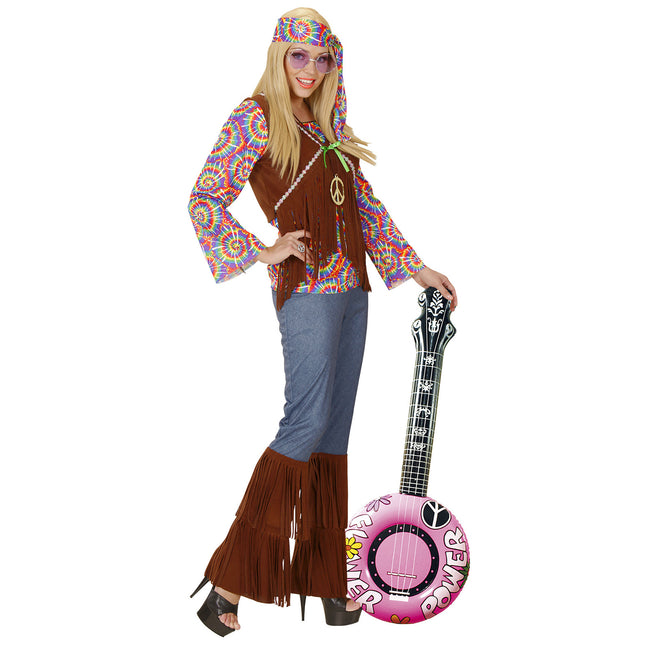 Hippie 60S Fake Banjo Rosa Aufblasbar 1m