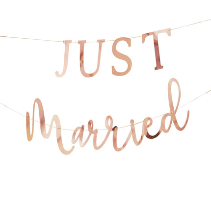 Rose Gold Buchstabengirlande Just Married 1.5m