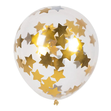 Stern Konfetti Ballons Gold 30cm 5Stk