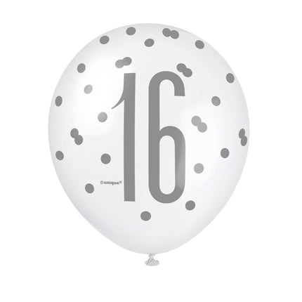 Ballons 16 Jahre Dots 30cm 6Stk