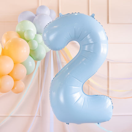 2 Jahre Figur Ballon Hellblau Leer 72cm