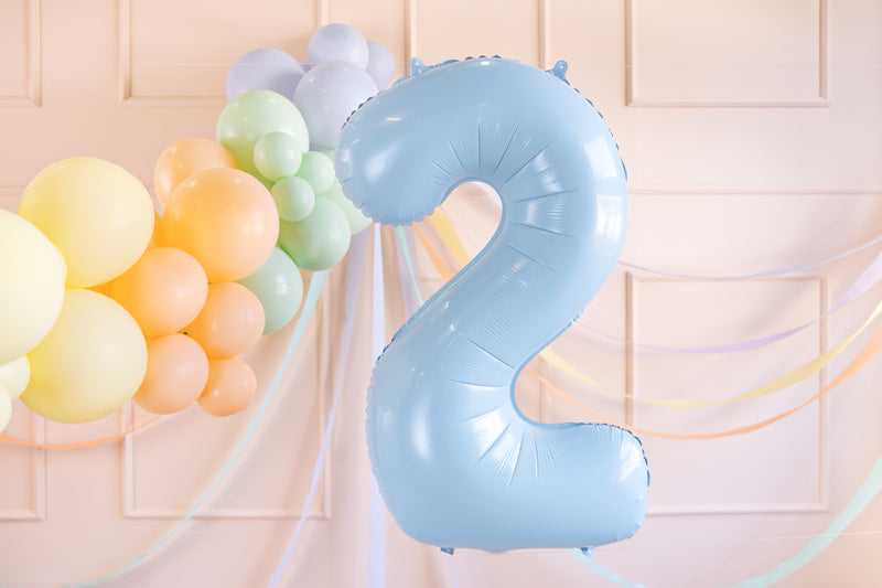 2 Jahre Figur Ballon Hellblau Leer 72cm