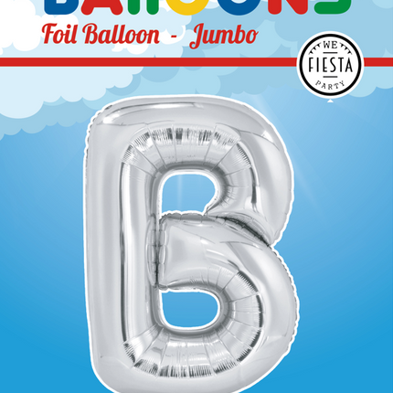 Folienballon Buchstabe B Silber XL 102cm leer