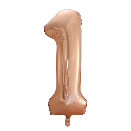 Folienballon Figur 1 Rose Gold XL 86cm leer