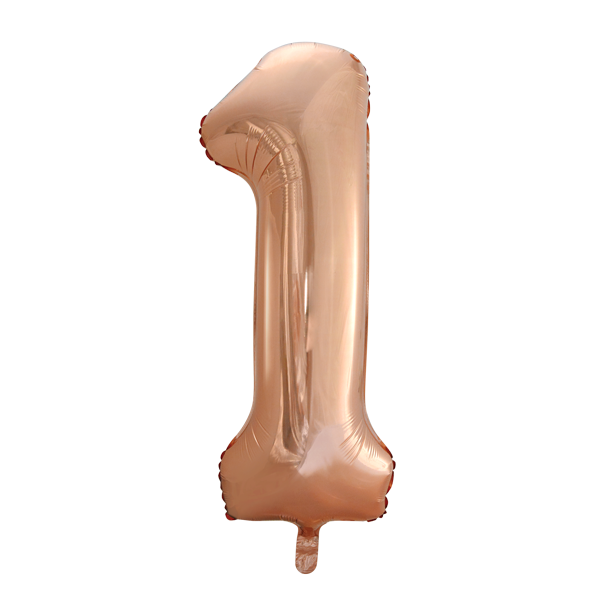 Folienballon Figur 1 Rose Gold XL 86cm leer