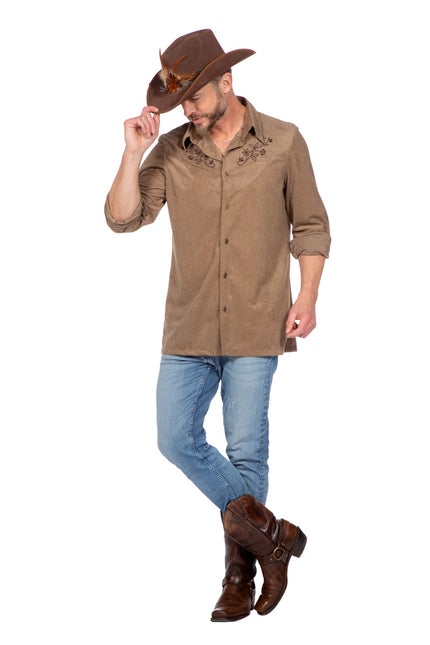 Western Bluse Braun Männer