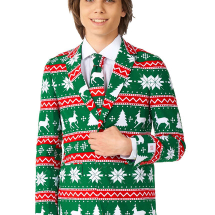 Festlicher grüner Anzug Junge Teen OppoSuits