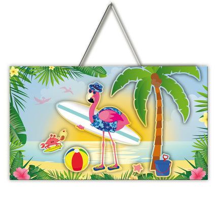 Hawaii Türschild Flamingo 47cm