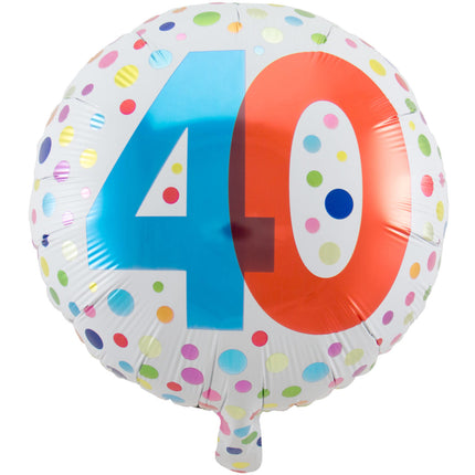 Helium Ballon 40 Jahre Dots 45cm leer