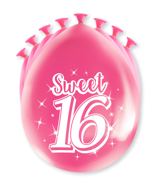 Sweet 16 Ballons 16 Jahre Rosa 30cm 8Stück