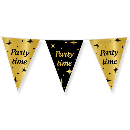 Flagline Party Time Gold Schwarz 10m