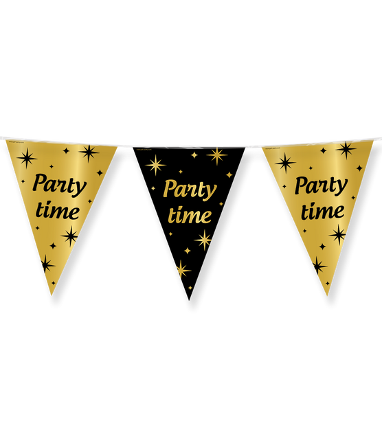 Flagline Party Time Gold Schwarz 10m