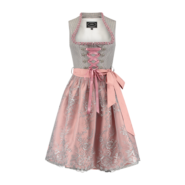 Graues Dirndlkleid Oktoberfest Rosa Damen