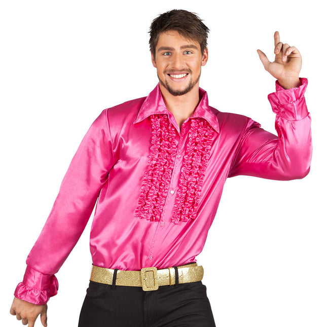 Rüschenbluse Männer Rosa