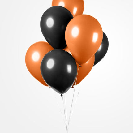 Ballons Schwarz/Orange 30,5cm 10Stk.