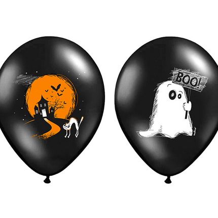 Halloween Luftballons Boo! 30cm 6 Stk.