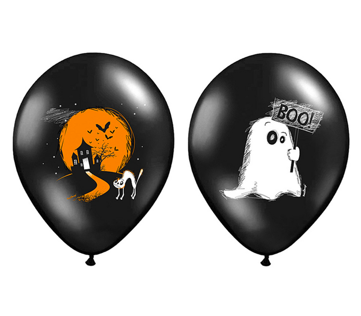 Halloween Luftballons Boo! 30cm 6 Stk.