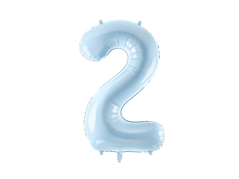 2 Jahre Figur Ballon Hellblau Leer 72cm