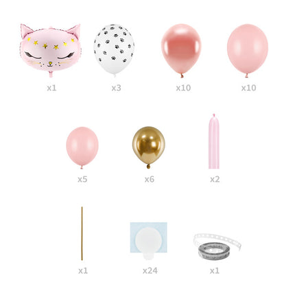 Ballon-Säule Katze Rosa 1,4m