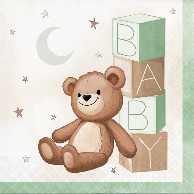 Servietten Teddybär Baby 33cm 16Stück