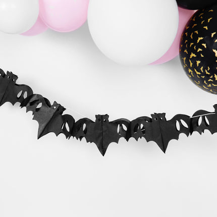 Halloween Girlande Fledermaus Schwarz 4m