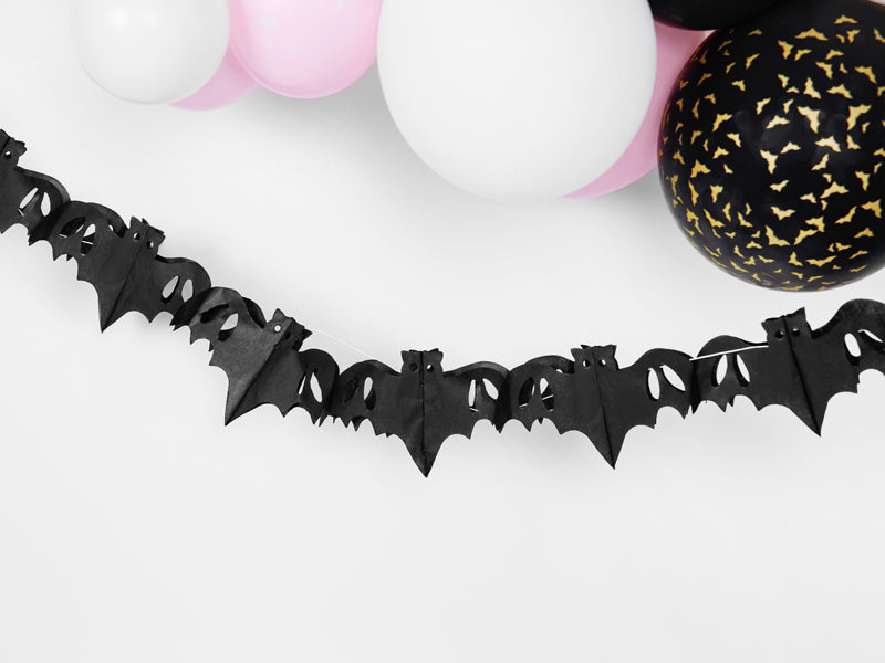 Halloween Girlande Fledermaus Schwarz 4m