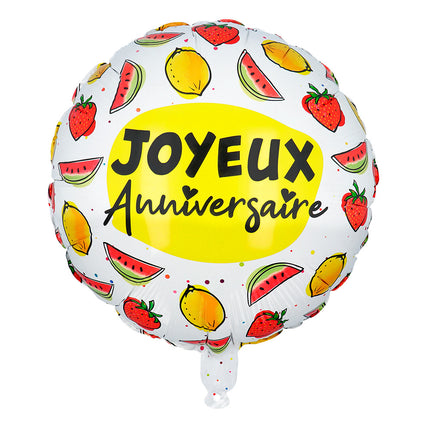 Helium Ballon Frucht Joyeux Anniversaire Leer 45cm