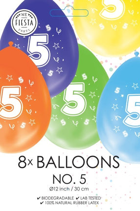 Bunte Ballons 5 Jahre 30cm 8Stück