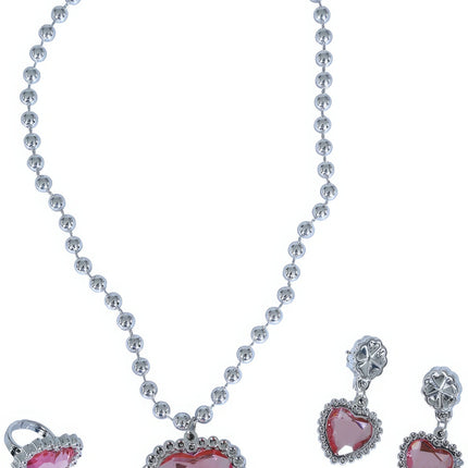 Schmuckset Silber Herz Rosa