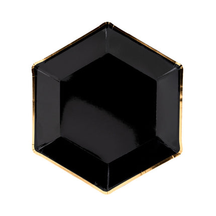 Schwarze Teller Diamant 23cm 6Stück