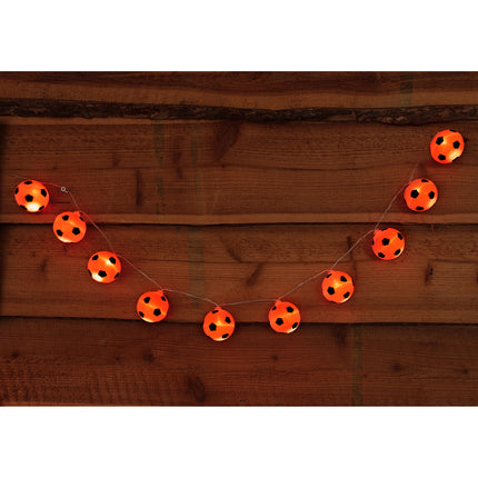 Lichtgirlande LED Orange Fußbälle 1,4m