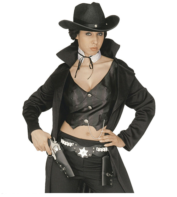 Schwarzes Holster Cowboy Double