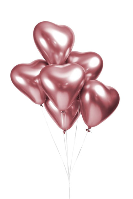 Herz Ballons Rosa 30cm 6Stück