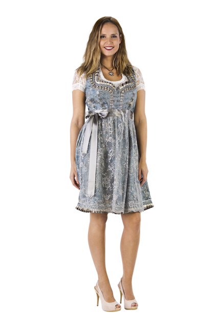 Gold Silber Dirndl Kleid Oktoberfest Damen 2 Stück