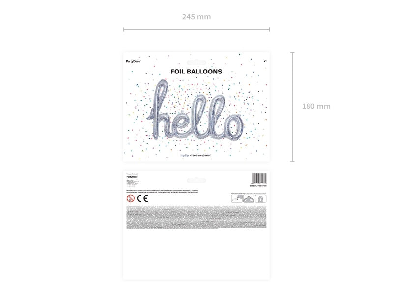 Folienballon Hello Holographic 72cm