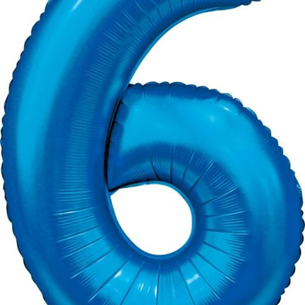 Blauer Figurenballon 6 Jahre Glanz 86cm