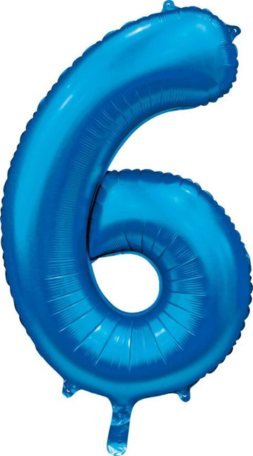 Blauer Figurenballon 6 Jahre Glanz 86cm