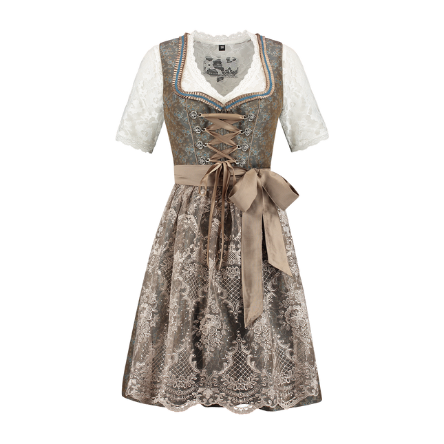 Grünes Dirndlkleid Oktoberfest Damen Jaquard