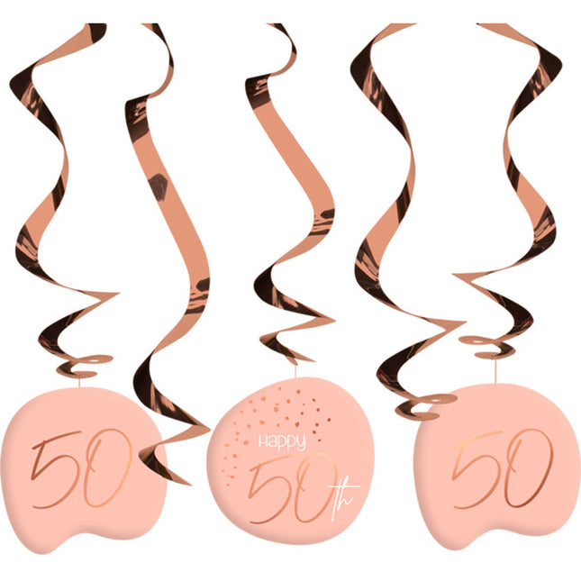 Hängende Dekoration 50 Jahre Rose Gold 75cm 5Stück