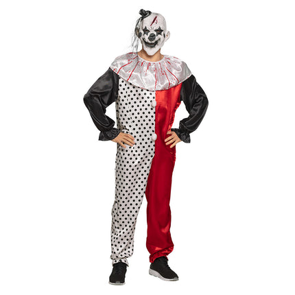 Halloween Clown Kostüm Schwarz Weiß M/L