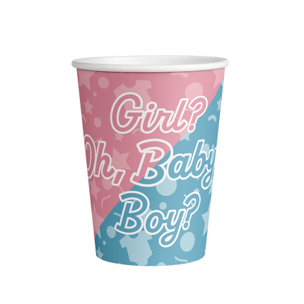 Gender Reveal Tassen 9cm 8Stück