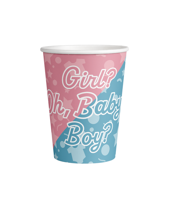 Gender Reveal Tassen 9cm 8Stück