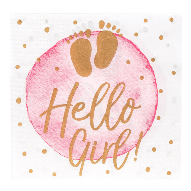 Servietten Hello Girl Papier 33cm