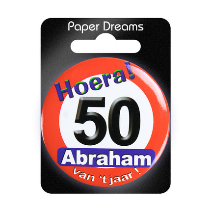 Abraham Button 50 Jahre Straßenschild 5,5cm