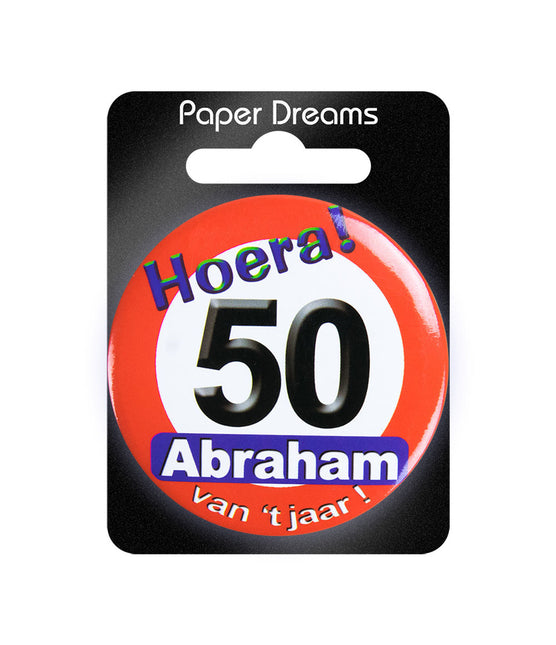 Abraham Button 50 Jahre Straßenschild 5,5cm