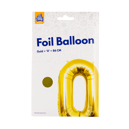 0 Jahr Figur Ballon Gold Leer 86cm