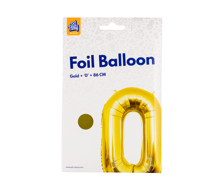 0 Jahr Figur Ballon Gold Leer 86cm