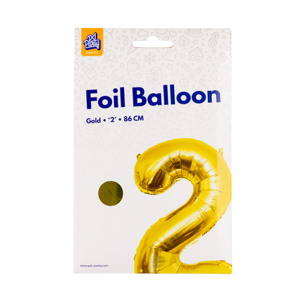 2 Jahre Figur Ballon Gold Leer 86cm